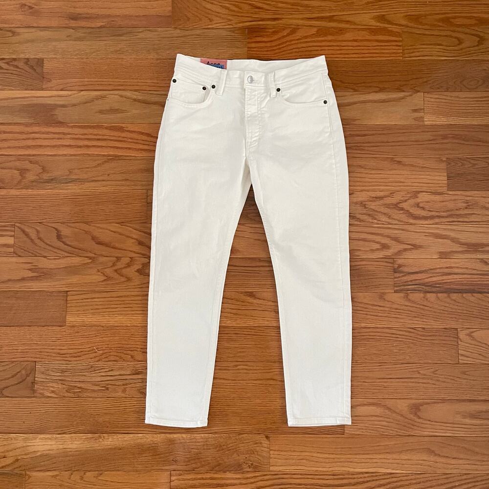 Acne Studios Womens 28 Melk White Bla Konst Cropped Jeans Classic Summer Jeans